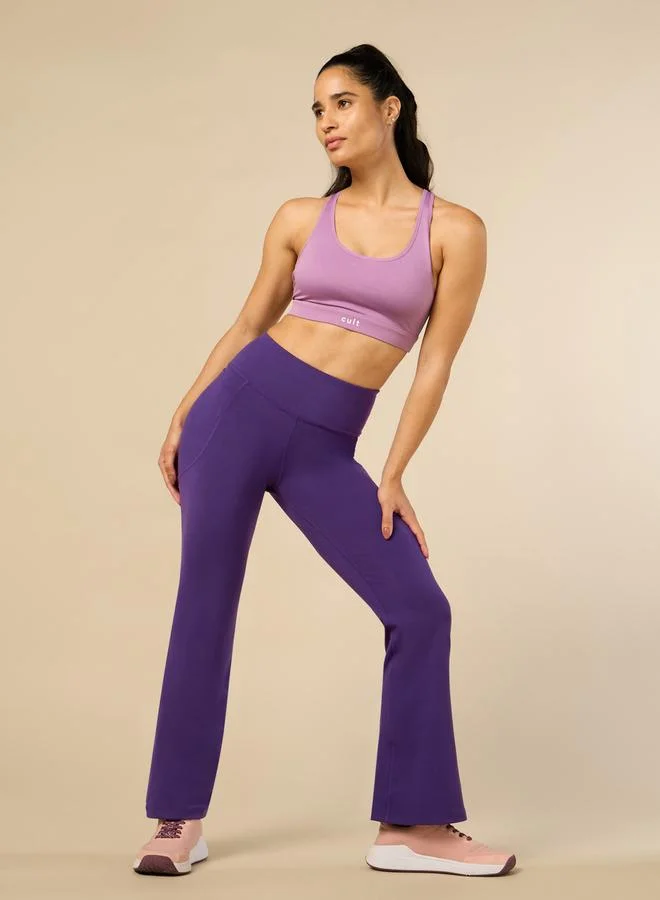Cult Women Purple Performance Flare Pants